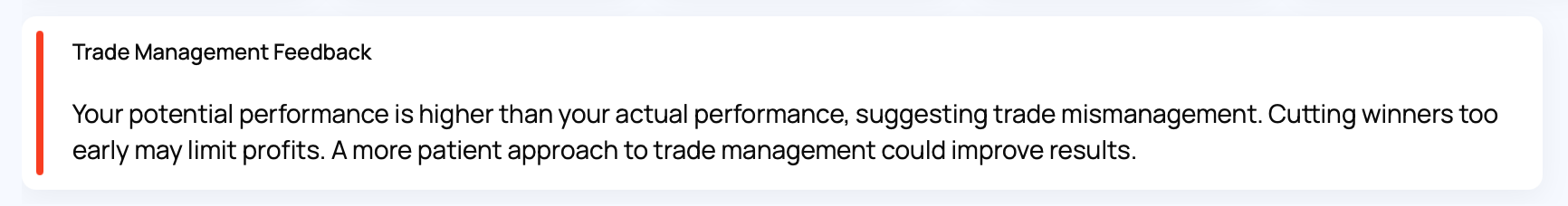 Negative Trade Management