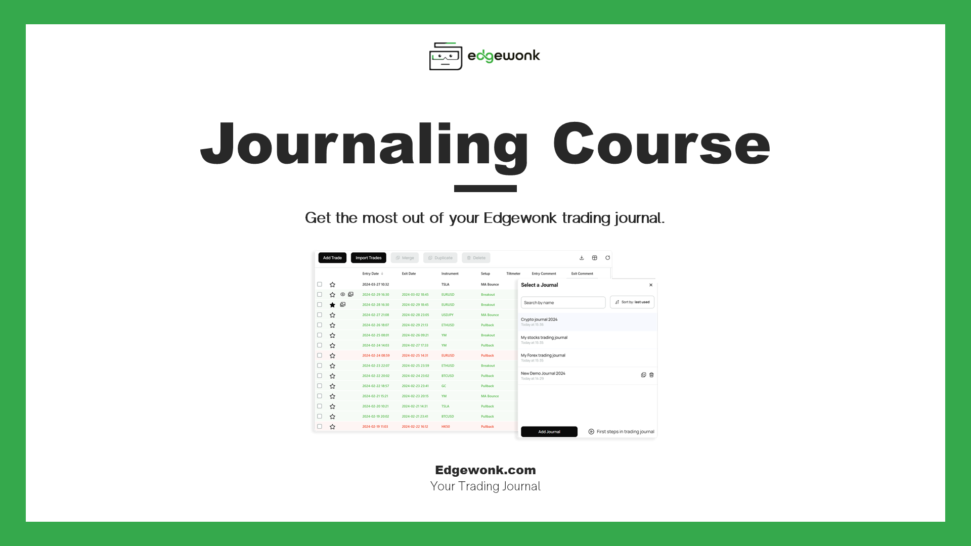 Trading Journal Course
